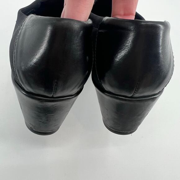 Stuart Weitzman 'Walker' Micro Stretch Slip On Wedge neutral Size 7M Black Shoes - Picture 6 of 10